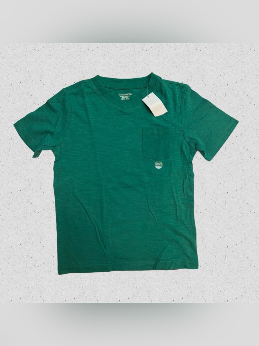 Toughskins Boy’s Green V-Neck Short Sleeve Pocket Tee